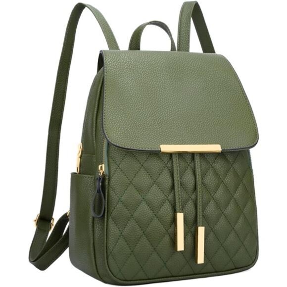 Quilted Trendy Leather Backpack Purse for Women and Ladies Shoulder - Picture 1 of 6